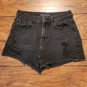 Wild Fable women's size 4 black denim high rise cut off distressed shorts